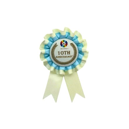 サテンロゼット　バイカラー　Mサイズ　イラストあり