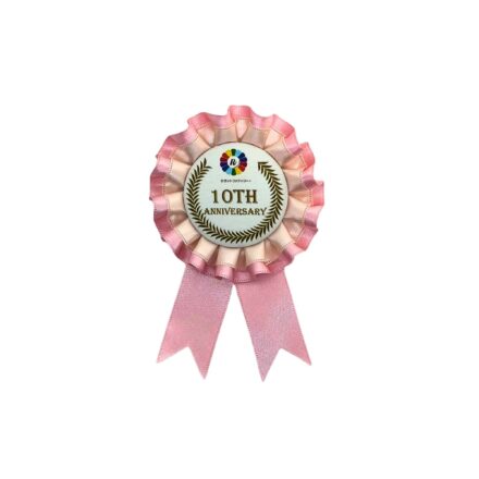 サテンロゼット　バイカラー　Mサイズ　イラストあり