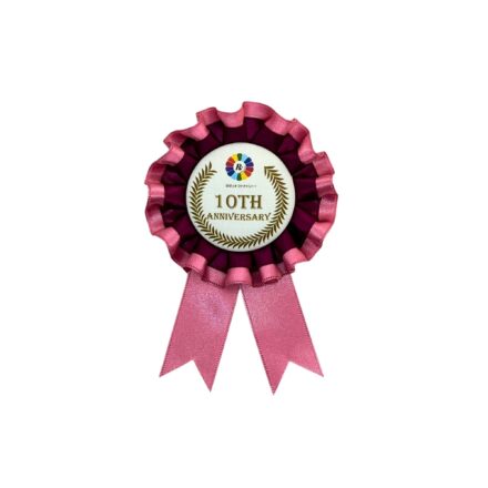 サテンロゼット　バイカラー　Mサイズ　イラストあり