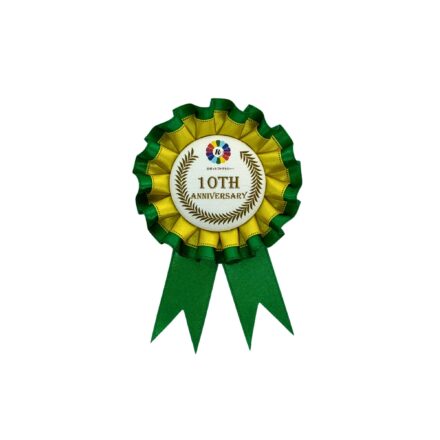 サテンロゼット　バイカラー　Mサイズ　イラストあり